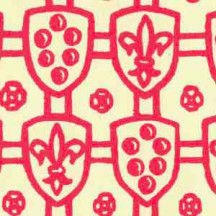Red Renaissance Crests Print Italian Paper ~ Carta Varese Italy